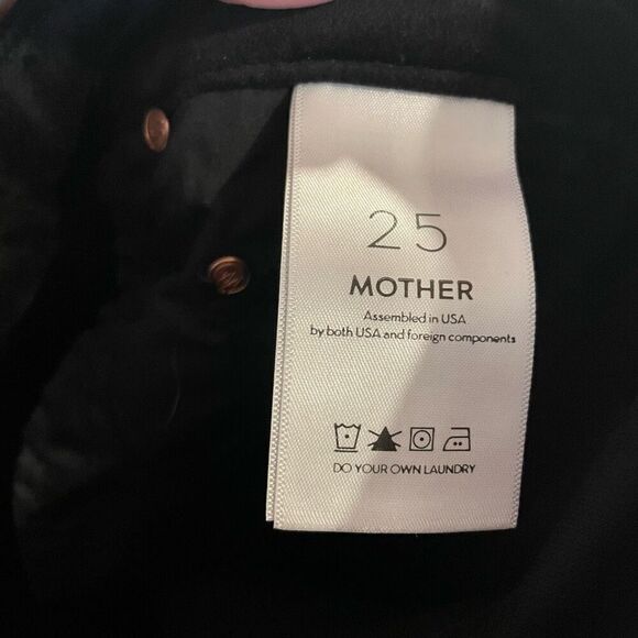 Mother Womens Ankle Velvet High Waisted Looker Pants 25 Black Grunge Skinny Leg - Picture 8 of 10